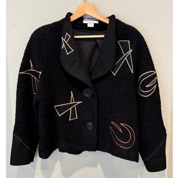 VTG MaryLou Ozbolt Storer Abstract Art Wool Jacket Size Small - Picture 13 of 13